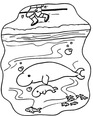 Mother And Baby Manatee Coloring Page